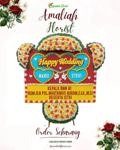 Karangan Papan Bunga Pernikahan di Ngaren
